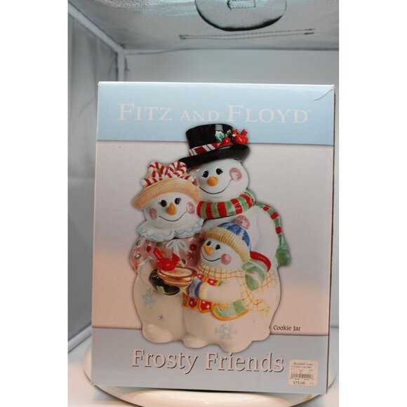 Fitz & Floyd Cookie Jar - Frosty Friends Snowman Family - Picture 1 of 11